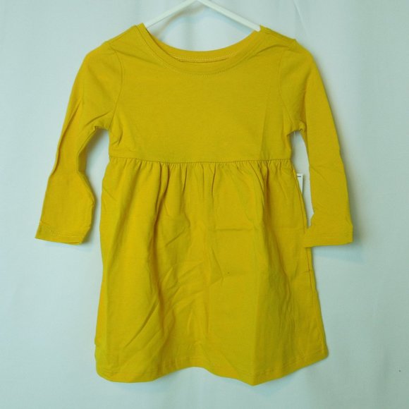 Fit & Flare Solid Yellow Long Sleeve 12-18M to 5T - Picture 2 of 13